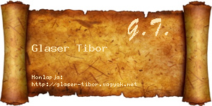 Glaser Tibor névjegykártya